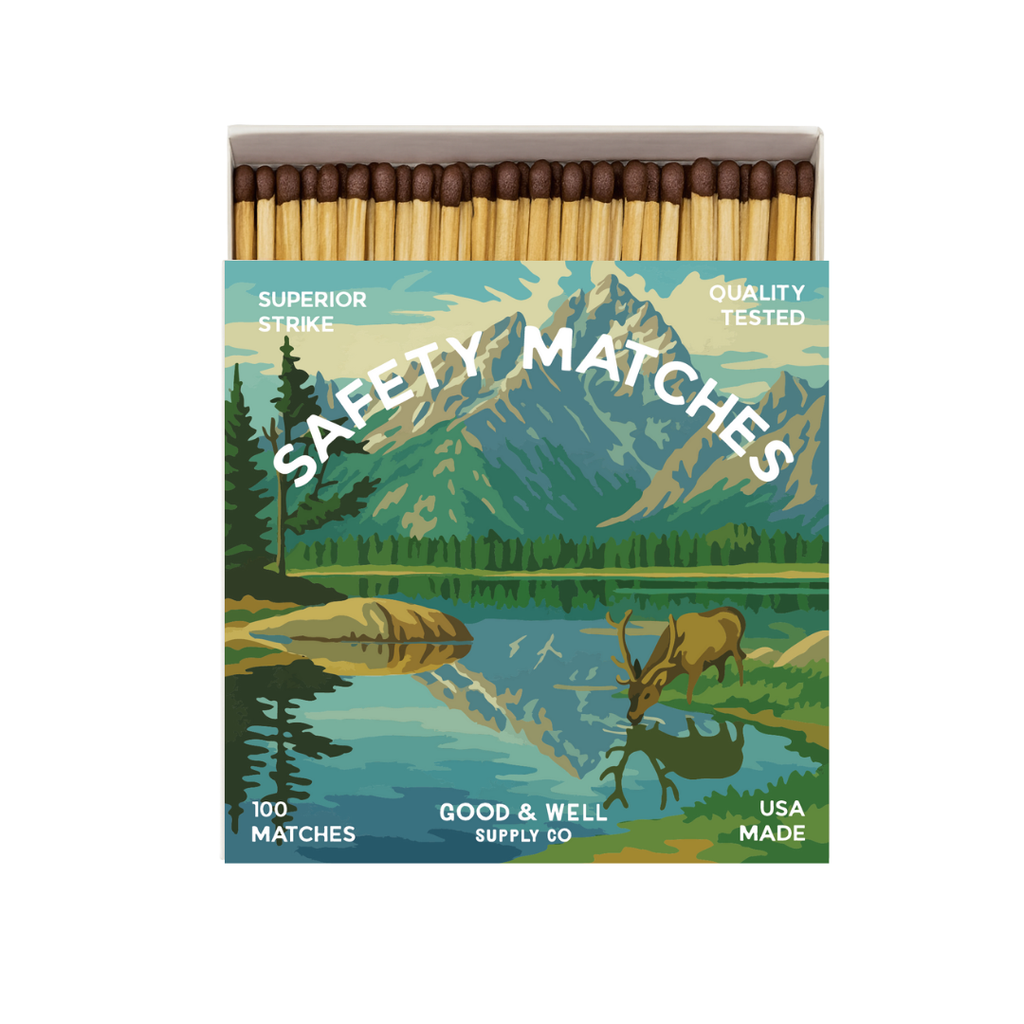 Mountain Lake &amp; Elk Square Matchbox