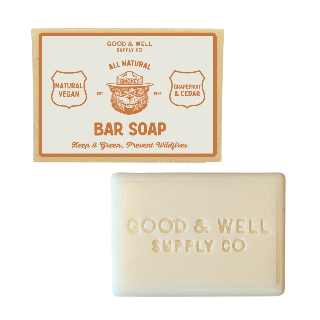 Grapefruit &amp; Cedar Smokey Bear Bar Soap