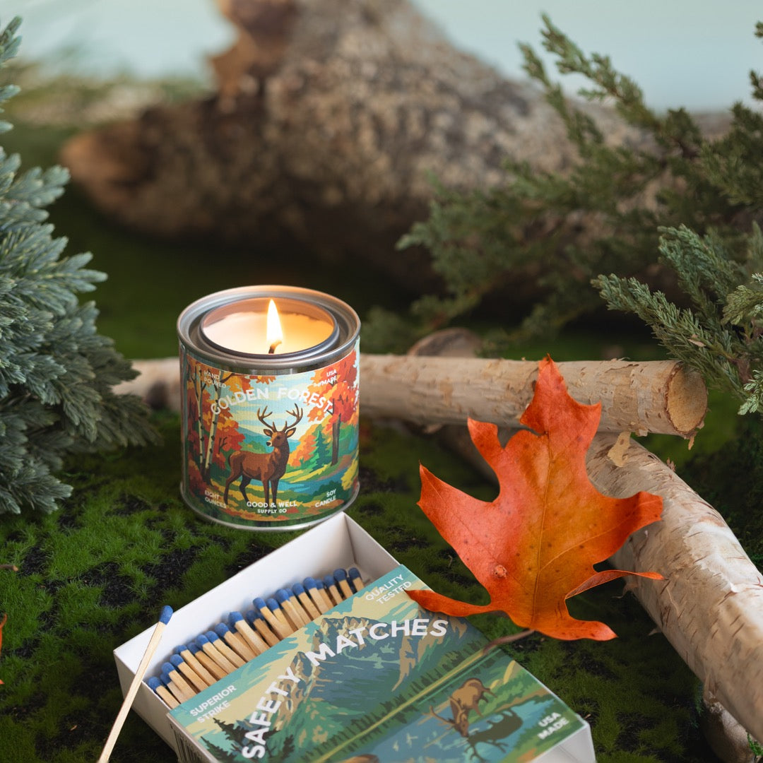 Mountain Lake &amp; Elk Square Matchbox